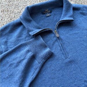 Brooks Brothers 346 100% Merino Wool Navy Quarter-Zip Sweater Men’s Size XL